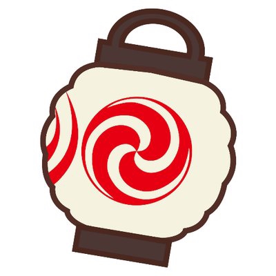 神田明神納涼祭りの公式特設サイトに使われている赤い巴紋の提灯イラスト