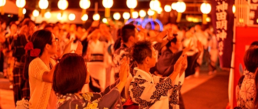 アニソン盆踊りの公式ページに設定された神田明神納涼祭りの画像
