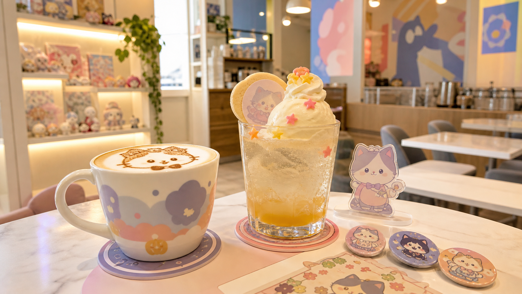 池袋のグラッテとグラフィックアイスをイメージしたカフェ空間