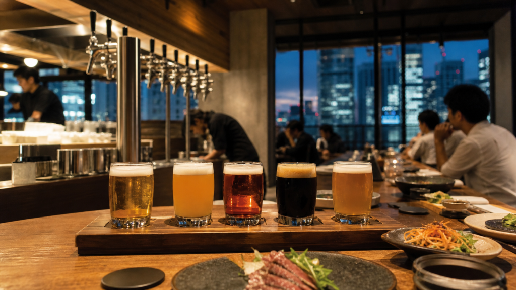 赤坂のクラフトビールレストランをイメージしたビールと料理のカウンター