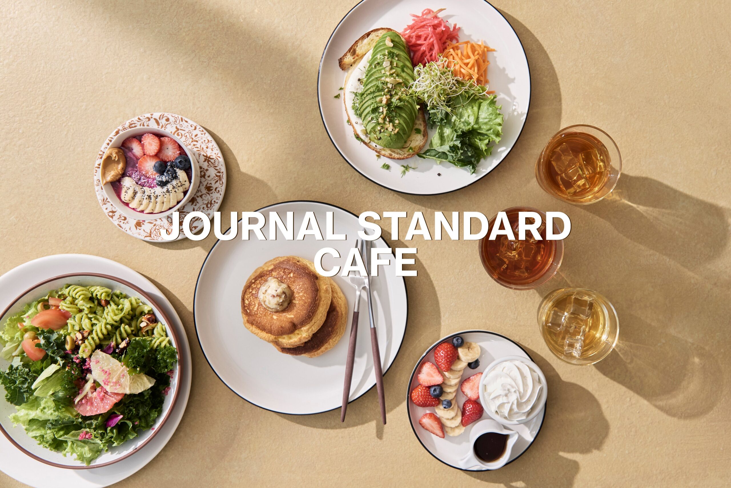 JOURNAL STANDARD CAFEのパンケーキ、サラダ、アサイーボウル、ティー