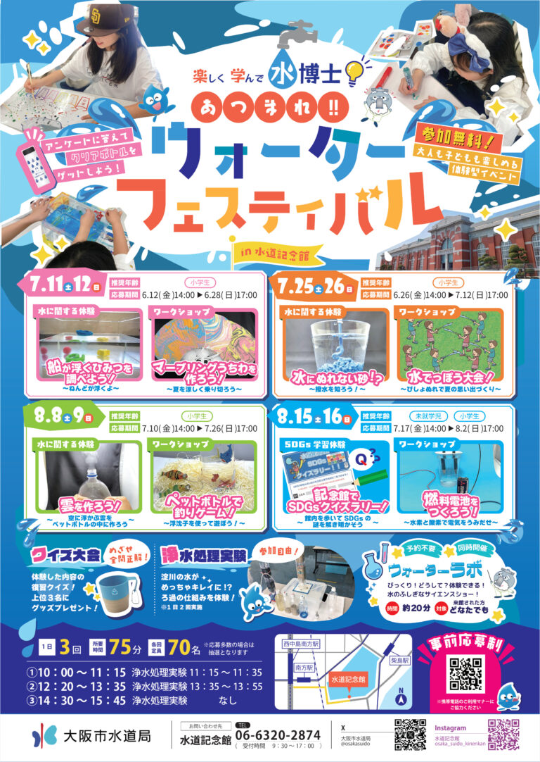 ウォーターフェスティバルin水道記念館2026公式ポスター